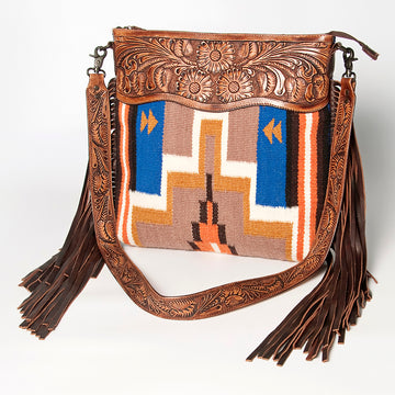 American Darling Signature Crossbody Hand Tooled Saddle Blanket Genuine Leather women bag western handbag purse